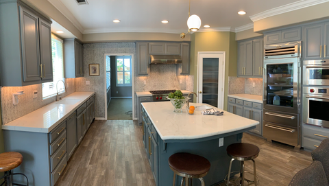 Kitchen makeover with updated surfaces and fixtures