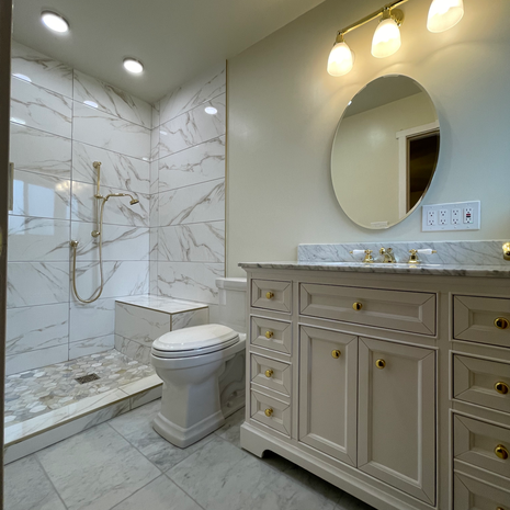 Completed bathroom reconstruction in Modesto